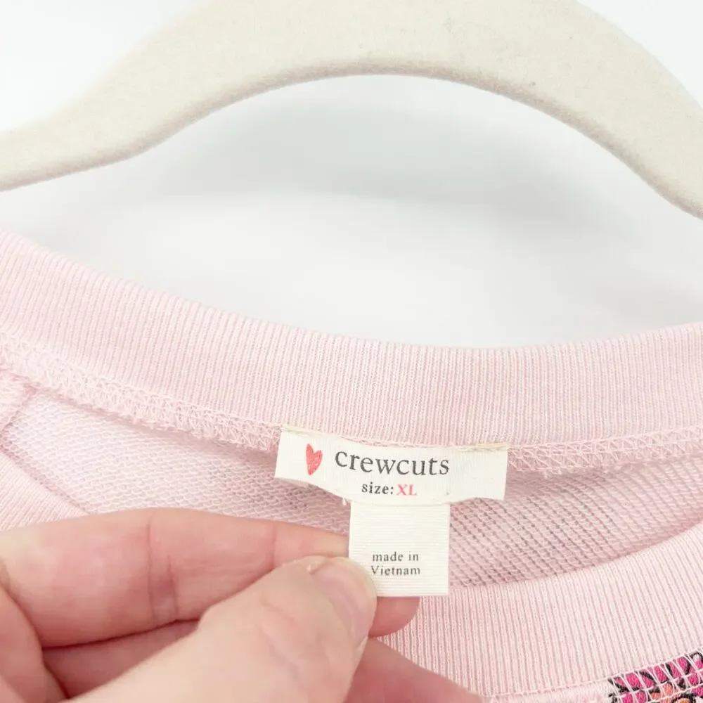 J. Crew Crewcuts Girls Lounge Raglan‎ Crewneck Floral Graphic Sweatshirt Size XL